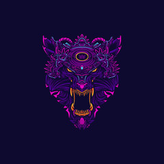 Werewolf Head Logo Illustration