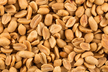 large amount of peeled salted peanuts