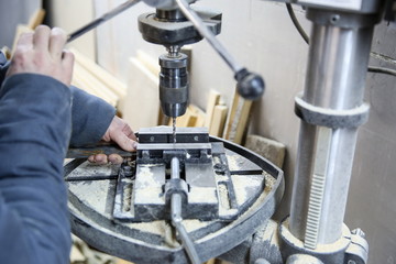 drilling press machine close up