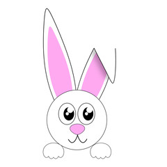 Cute white Easter bunny rabbit.