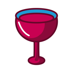 wine glass over white background, fill style icon