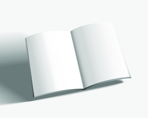 A4 magazine mock up with soft cover. Blank journal template design. Textbook with copy space. 3d realistic book vector illustration.
