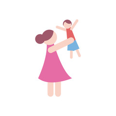 Mother with son fill style icon vector design