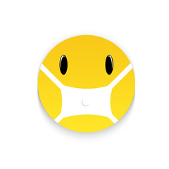 Fototapeta premium Face with anti virus mask. Coronavirus Virus infection. Strain model of the coronavirus MERS-Cov new coronavirus 2019-nCoV. Pandemic virus protection concept