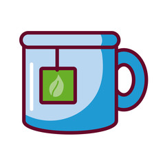 tea mug icon, fill style design