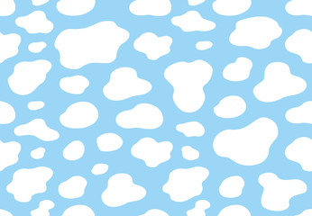 Fototapeta premium Print texture white blue cow spot repeated seamless pattern print dalmatian dog
