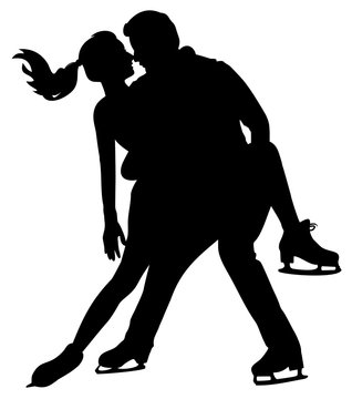 silhouette of  figure skaters vector