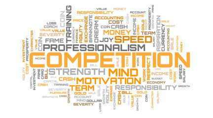 Obraz premium Word collage for sport and competition. Beautiful word cloud background