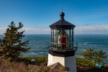 Fototapeta na wymiar Cape Meares Lighthouse, near Tillamook Oregon, on the Pacific Northwest coast