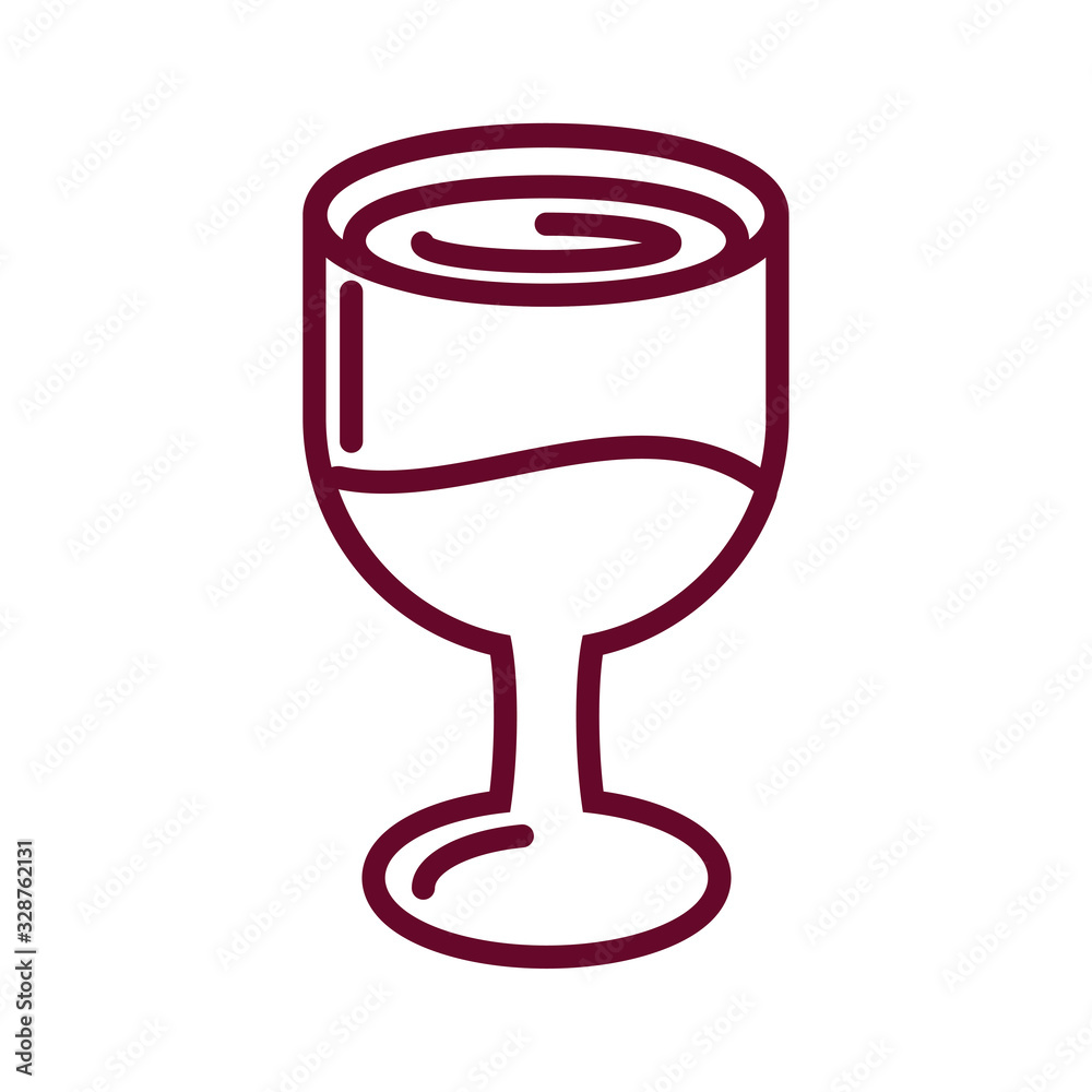 Poster wine glass icon, line style design