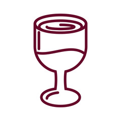 wine glass icon, line style design