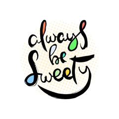 Hand lettering grunge card with textured handcrafted doodle letters in retro style