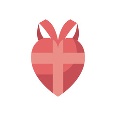 heart gift fill style icon vector design