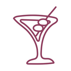 wine glass on white background, line style icon