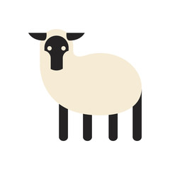 Cute sheep cartoon fill style icon vector design