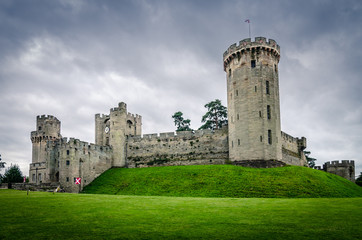 Fototapeta na wymiar Dramatic view on the Warwick Castle, England