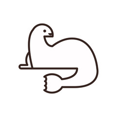 Cute seal cartoon line style icon vector design