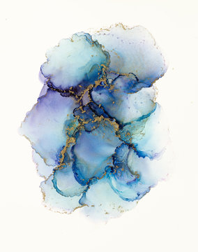 Beautiful Blue And Purple Alcohol Ink Artwork