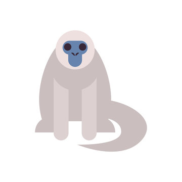 Cute monkey cartoon fill style icon vector design