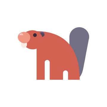 Cute beaver cartoon fill style icon vector design