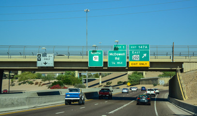 USA, PHENIX, ARIZONA- NOVEMBER 17, 2019:  Traffic Signs and Road Signs in Arizona, USA