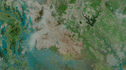 Svay Rieng, Cambodia - outlined. Satellite