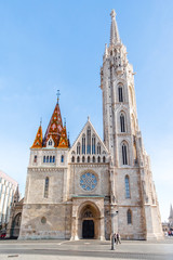 The front side of St. Matthias Church in Budapest