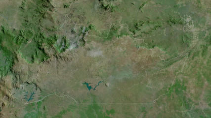 Adamaoua, Cameroon - outlined. Satellite