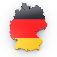 Map - Germany - 3D-Illustration digital.