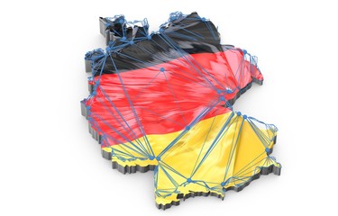 Map - Germany - 3D-Illustration digital network.