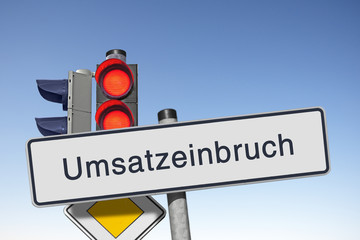 Tafel, Umsatzeinbruch, Signal auf Rot