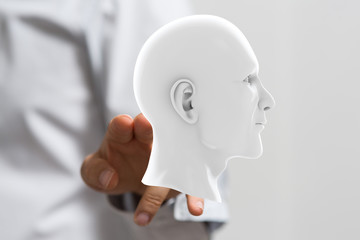 head with symbol neurons in brain.