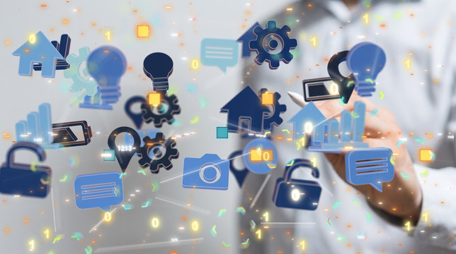 data code binary concept 3d