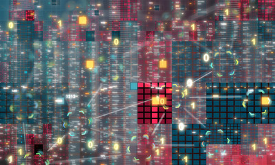 data code binary concept 3d