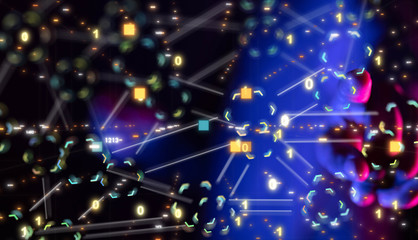 data code binary concept 3d