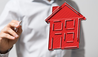 Real Estate Agent house hand concept.