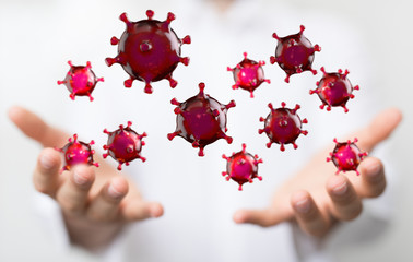 mikro digital epidemic corona virus nCoV , Novel Coronavirus 19-NCP. nCoV denoted is...