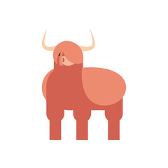 Cute buffalo cartoon fill style icon vector design