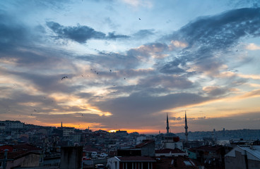 Fototapeta na wymiar Istanbul skyline at sunset