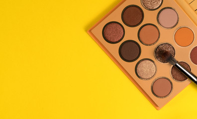 .shadows with brushes on a yellow background