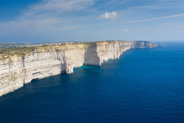Obraz premium Aerial view of Sanap cliffs. Gozo island, Malta