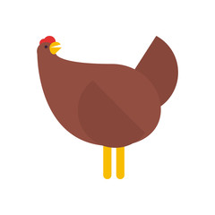 Cute chicken cartoon fill style icon vector design