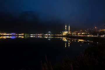 Uzungol turkey mosque night scene