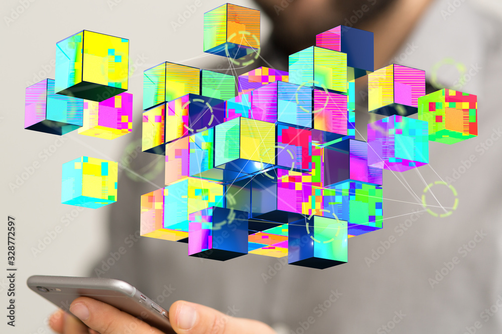 Wall mural using cloud technology to send and receive files.