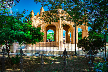 Obraz premium Arabic style main square at Chiapa de Corzo, Chiapas, Mexico