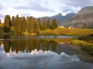 Fototapeta na wymiar Swiss Alps, Landscape with Lake
