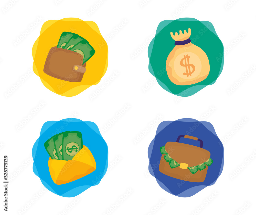 Poster bundle of tax day set icons