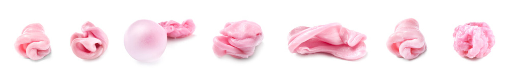 Set of chewing gum on white background