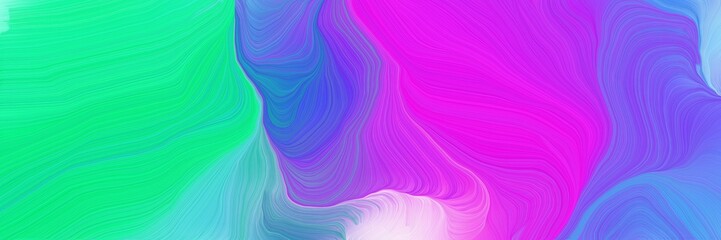 dynamic vibrant colored banner. contemporary waves design with medium orchid, magenta and medium slate blue color