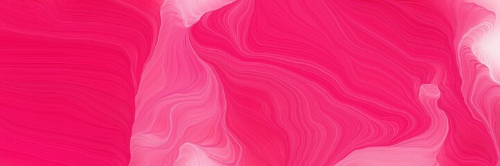 Fototapeta premium landscape banner with waves. modern soft swirl waves background illustration with bright pink, hot pink and light pink color